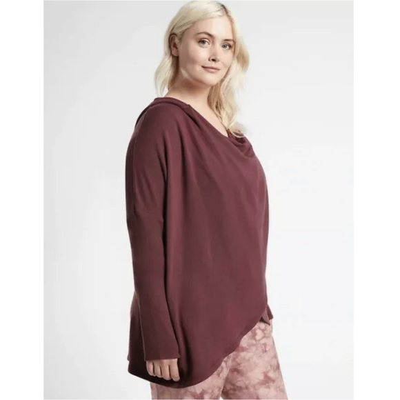 ATHLETA Purana Wrap Burgundy Sweatshirt - Picture 3 of 8
